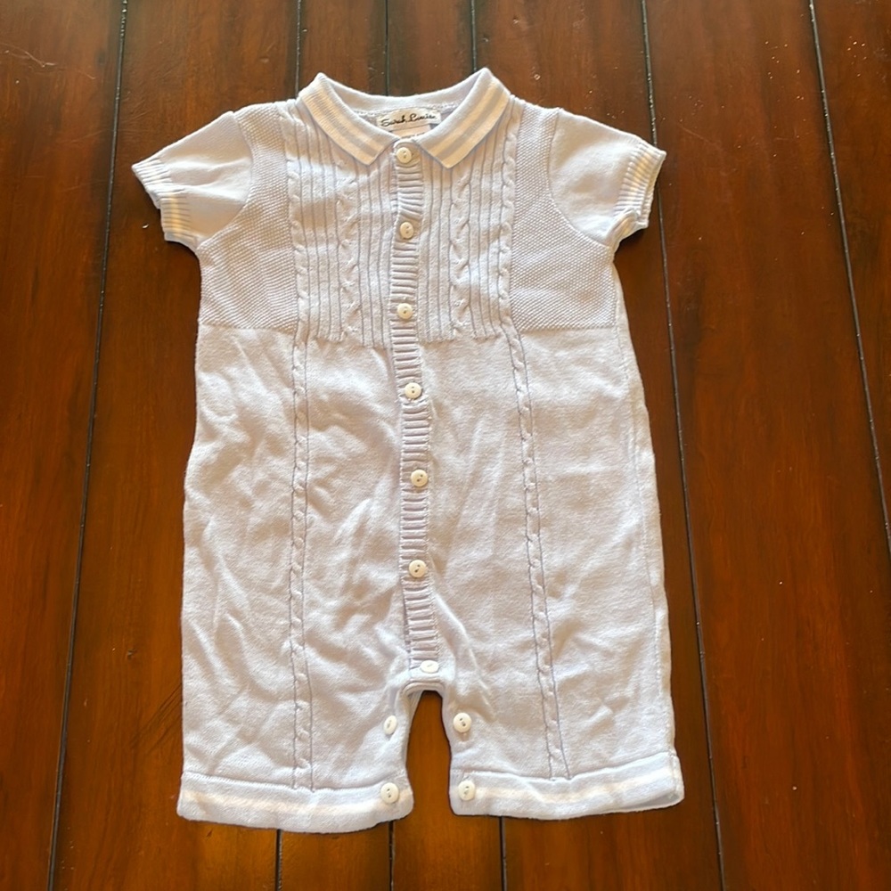 Sarah Louise 6 month baby blue romper